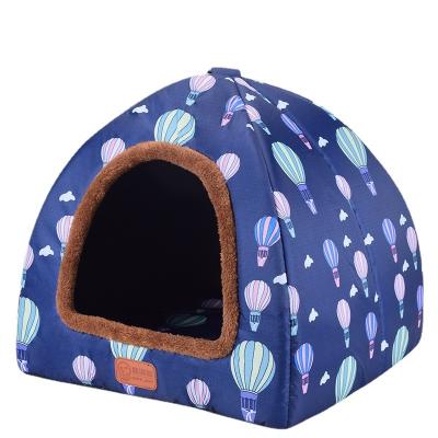 China Factory Sale Removable Warm Small Bed Kitty House Dog Cave Winter Plush Blanket Modern Soft Pet Room for sale