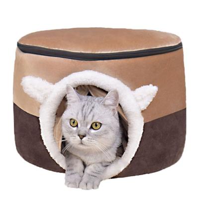 China New Style Cat Bed Warm Cat Bed Luxury Soft Breathable For Cat Small Animals Autumn Winter Pet Beds Soft Kennel for sale