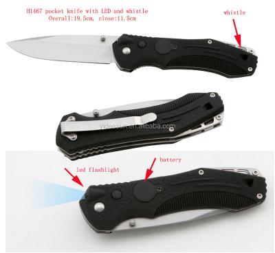 China Non-variable pocket knife with led flashlight for sale