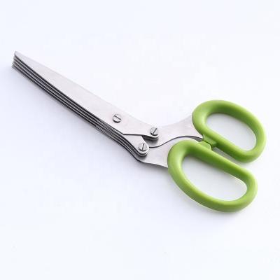 China For KC1354 Vegetable Hot Soft Handle 4 Stainless Steel Blade Herb Scissors for sale