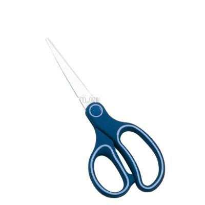 China School SK9106 high quality stainless steel blade cut paper tpr handle rubber soft scissors for sale