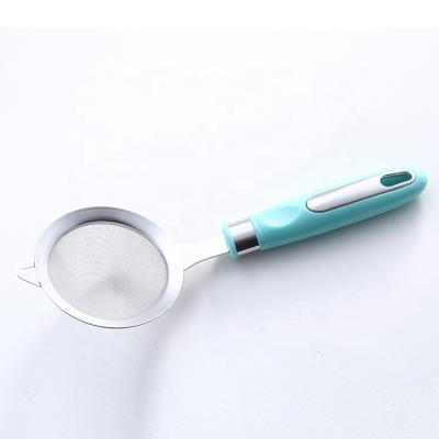 China Sustainable Kitchen 304 Stainless Steel Skimmer Mesh Filter Scoop Strainer for sale