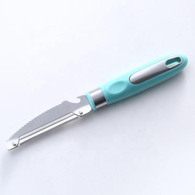 China Viable Blue Plastic Color Handle Kitchen Vegetable Slicer Fruit Peeler Melon Peeler for sale