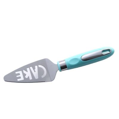 China Sustainable Cheese Server Cutter With Plastic Cake Server Letter Stainless Steel Blue Handle And for sale