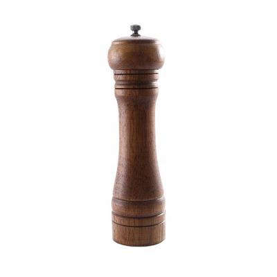 China KG088b 8 Inch Kitchen Salt and Pepper Grinder Sustainable Rubber Wooden Brown Color Wooden Salt and Pepper Grinder for sale