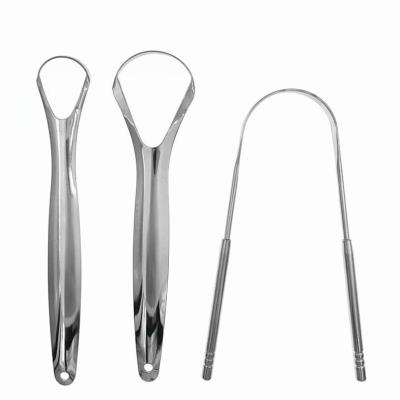 China Stainless Steel Tongue Scraper Dental Care Effectively Dropshiping Tongue Cleaner Oral Hygiene Mouth Care for sale