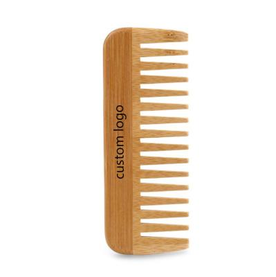 China Easy To Clean Cheap Dropshiping Custom Logo Wide Tooth Comb Wholesale Eco-Friendly Bamboo Wooden Hair Comb for sale