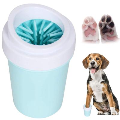 China Viable Foot Drain Cup Seal Dog Foot Automatic Household Pet Paw Wash Clean Folding Teddy Tub Foot Bath for sale