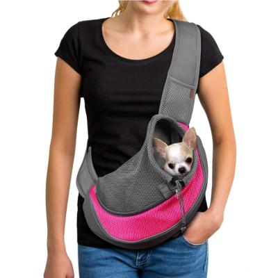 China Breathable Mesh Travel Safe Sling Bag Dog Sling Carrier Breathable Carrier For Dogs Cats Pet for sale