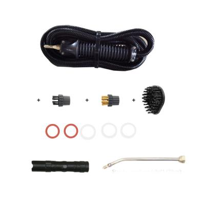 China Viable Wholesale 1 Steam Cleaner Set Accessories With 5 Brushes 5 Sealing Ring Hose And 2.5m Outlet Replaceable Steam Direct Spray Gun for sale