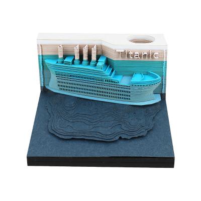 China Popular Titanic Movie 3D Art Sculpture Paper Sticky Note Pad Of Loose Leaf Products Souvenir Gift for sale