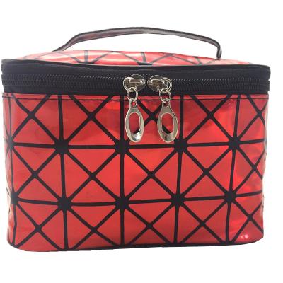 China 2021 PU New Product Customization Convenient Portable Zipper Square Business PU Cosmetic Bag for sale