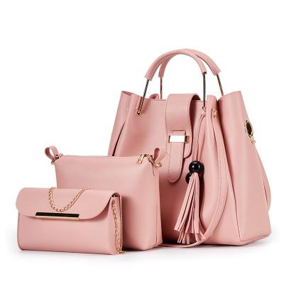 China Fashion PU Leather GENUINE LEATHER Luxury Lady 3 Piece Handbags for sale