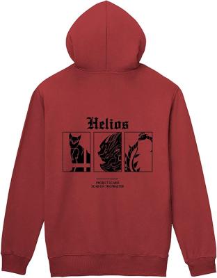 China Custom Logo High Quality Dark Red Hoodies Keep Warm With Fleece Weight 100% Cotton Hoodies for sale