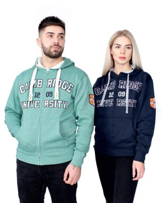 China Wholesale Custom Logo Plain Street Style Embroidered Pull Over Men And Women Zipper Blank Hoodie For Printing for sale