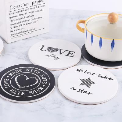 China Set Of 6.3 Inch Sustainable Ceramic Potholder UV Printing Custom Sublimation Coasters for sale