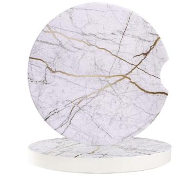 China Southwestern Instant Marble Absorbent Ceramic Car Coasters Protective Small Car Coasters Gold Small Car Coasters Home Decor Accessories for sale