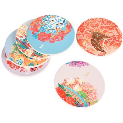 China New Design Stocked Absorbent Around Beverage Sublimation Ceramic Coaster Tea Coffee Coaster Ex-factory Price for sale