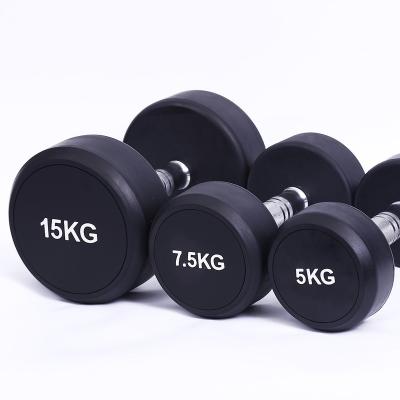 China Sponge Type Hot Selling Fitness Dumbbell Stainless Steel Dumbbell Gym Weights Round Dumbbells With Round Heads for sale