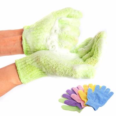 China Long Handle Scrub Gloves Bath Peeling Glove Shower Resistance Body Massage Sponge Wash Skin Exfoliating Glove Moisturizing Spa Foam for sale