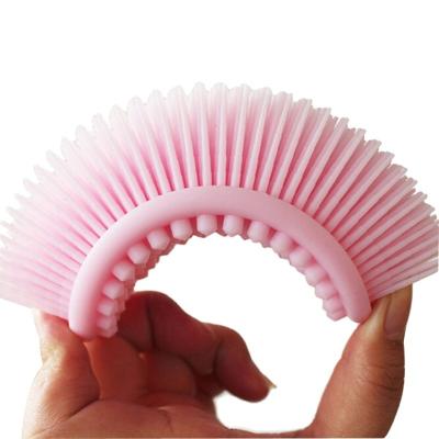 China All Natural Soft Silicone Double Face Cleansing Scalp Massager Shampoo Brush Baby Silicone Sided Bath Brush for sale