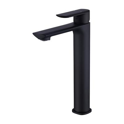 China Hot/Cold Mixer Hot and Cold Bathroom Basin Faucet with Sink Black Brass Single Lever Water Tap Mixer for sale