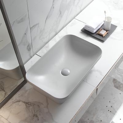 China Easy Clean Wash Basin Table Top Rectangle Shape Design Vanity Toilet Cabinet Sink Bathroom Art Wash Basin for sale