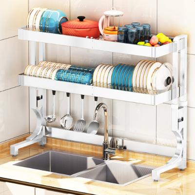 China Sustainable Factory Directly Supply Multifunctional Kitchen Organizer Rack Stainless Steel Cutlery Drying Rack Storage Rack for sale