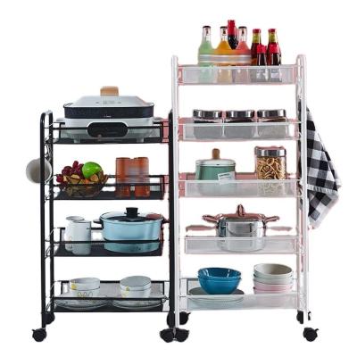 China Viable China Factory Wholesale Utility Trolley Cart Rolling Organizer Free To Mount Racks Stainless Steel Plate for sale