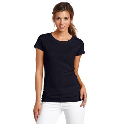 China Breathable Short Sleeve Cotton O-Neck Pain Organic Black T-Shirt Women Empty T-Shirt OEM T-Shirt for sale