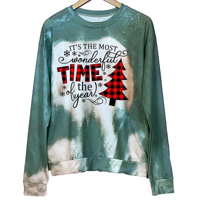 China Anti-Wrinkle Christmas Printed Women Crew Neck Long Sleeve Hoodie Sweatshirts Without Hood for sale