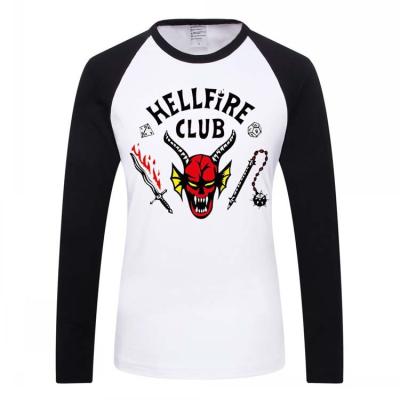 China Wholesale Plain Graphic High Quality Long Sleeve Casual Men's Club Printed Cotton Anti-wrinkle Hellfire T-shirts for sale