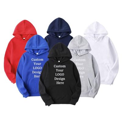 China Private Label Winter Anti-wrinkle Fleece Pullover Thick Plain White 100% Cotton High Quality Custom Embroidered Logo Hoodie For Men for sale