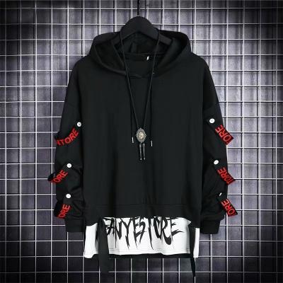 China Custom Anti-Wrinkle Private Label No Pockets Designer Oversized Polyester Black Pullover Double Layer Hoodie Unisex Streetwear for sale