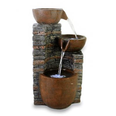 China Creative Indoor Outdoor Water Fountain 16 Inch 40cm Tall Contemporary Resin Decor With LED Light for sale