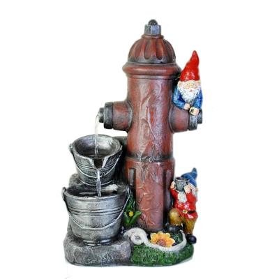 China Polyresin Traditional Gnome Garden Dwarf Decorative Water Fountain for sale