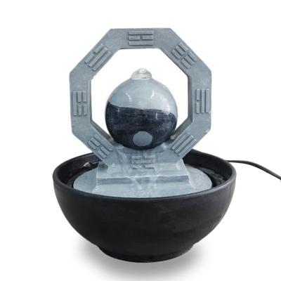 China Indoor Asian Zen China home decor resin yinyang feng shui water fountain for sale