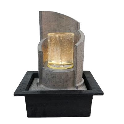 China Contemporary unique aqua table top decor resin indoor swirling water fountain for home for sale