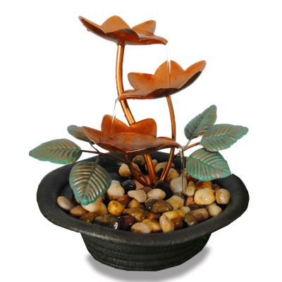 China Metal Flower Home Decoration Ware Fountain Cast Water Feature for sale