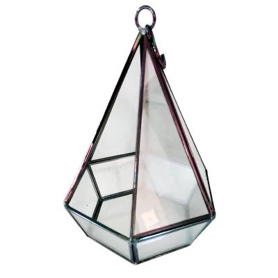 China Modern Wedding Geometric American Style Decoration Copper Frame Mini Glass Greenhouse for sale