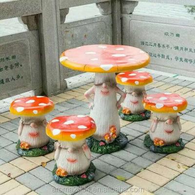 China Children's MgO Mushroom Table And Chair For Garden Decoration for sale