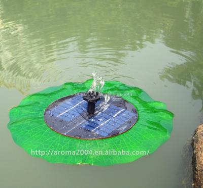 China Plastic Green Solar Pump Pond Leaf Lotus Floating Fountain for sale