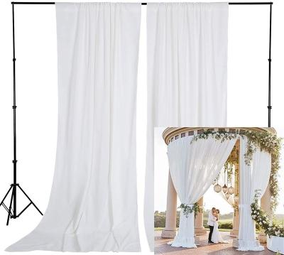 China White Polyester Backdrop Curtains 10ft x 8ft Wedding Backdrop Drapes Birthday Party Stage Decorations 110-240cmW*92-240cmH for sale