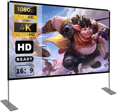 China Electric Foldable Projector Screen With Stand Front Projection Screen 100 Inch With Carry Bag for sale