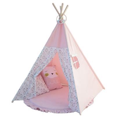 China Toy Wholesale High Quality Soft Indoor Outdoor Kids Teepee Playing Kids Room Cotton Canvas Teepee Kids Tent for sale