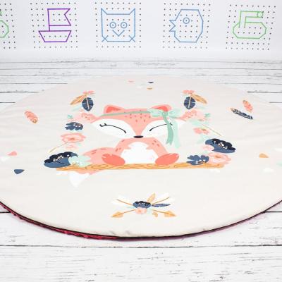 China Soft Toy Love Tree Baby Play Mat and Pillow Velvet Round Play Mat Nursery Decor Floor Baby Decorative Rug for sale