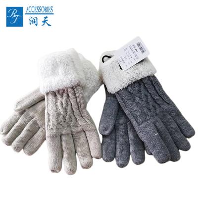 China Wholesale Jacquard Ladies Winter Gloves Knitted Cheap Mittens for sale