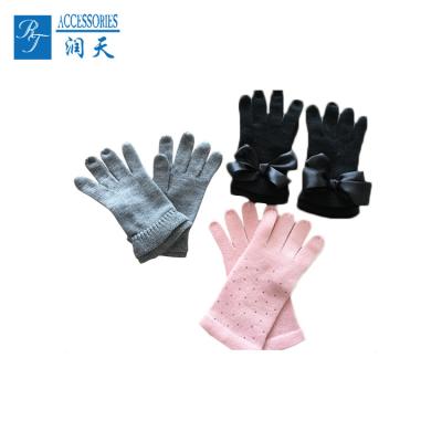 China Colorful Jacquard Custom Knit Mittens Sliver Womens Winter Gloves for sale