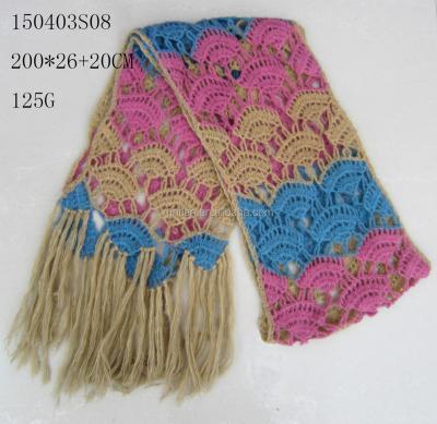 China Women's Long Fashion Girl's Cute Stripes Mohair Crochet Scarves for sale