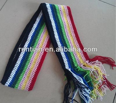 China Mean So Lovely Crochet Knitting Girl's Rainbow Striped Scarf for sale